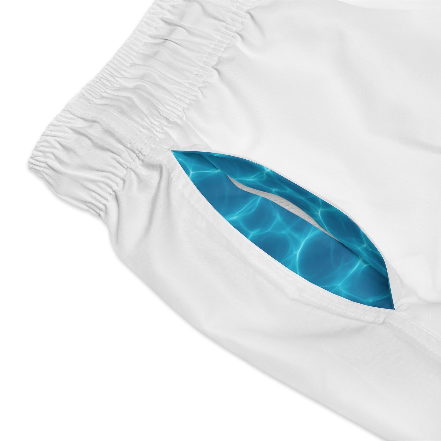 Athletic Swim Trunks with NLF Logo and Deep Blue Water Texture - Fitness meets Lifestyle