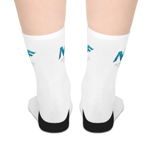 Athletic Socks: NLF Logo with Aquatic Blue Wave Texture