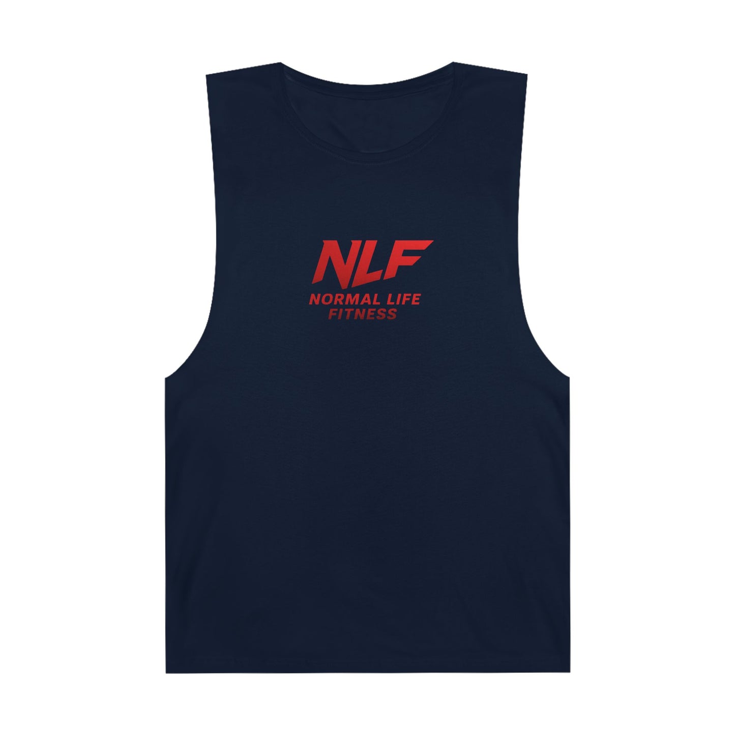 Tank Top Gym Muscle Shirt with Bold Red NLF Logo for Lifters, Grinders, and Go-Getters