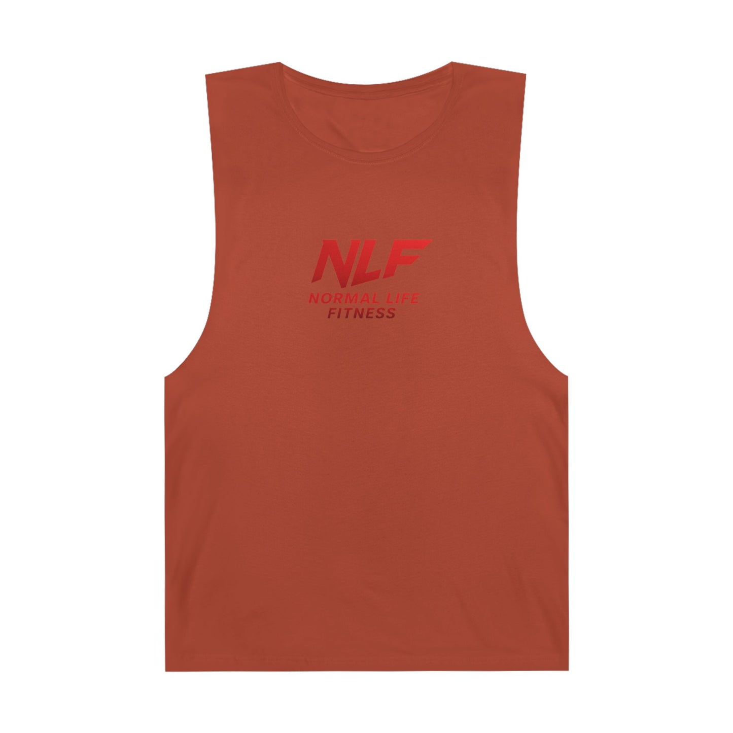 Tank Top Gym Muscle Shirt with Bold Red NLF Logo for Lifters, Grinders, and Go-Getters