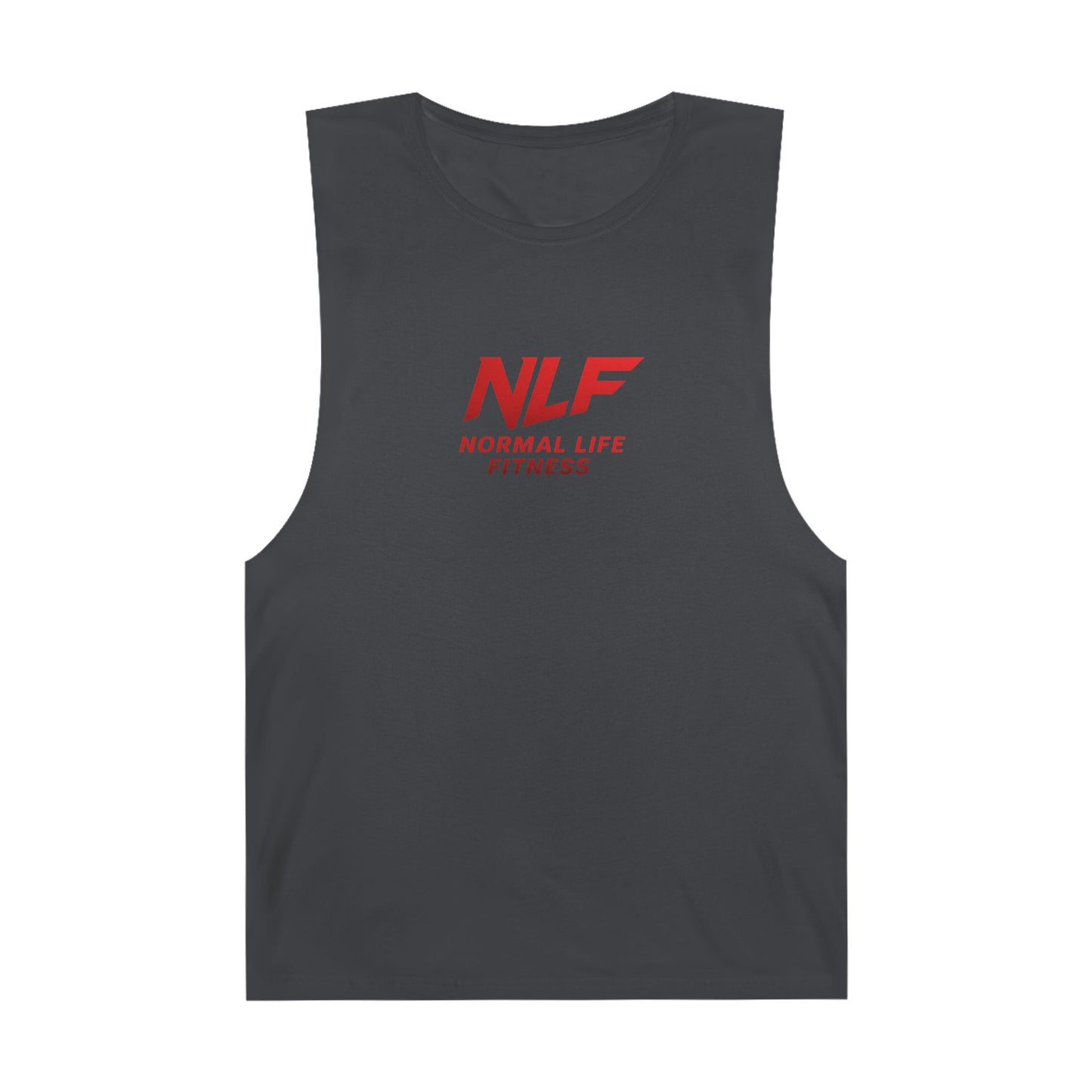 Tank Top Gym Muscle Shirt with Bold Red NLF Logo for Lifters, Grinders, and Go-Getters