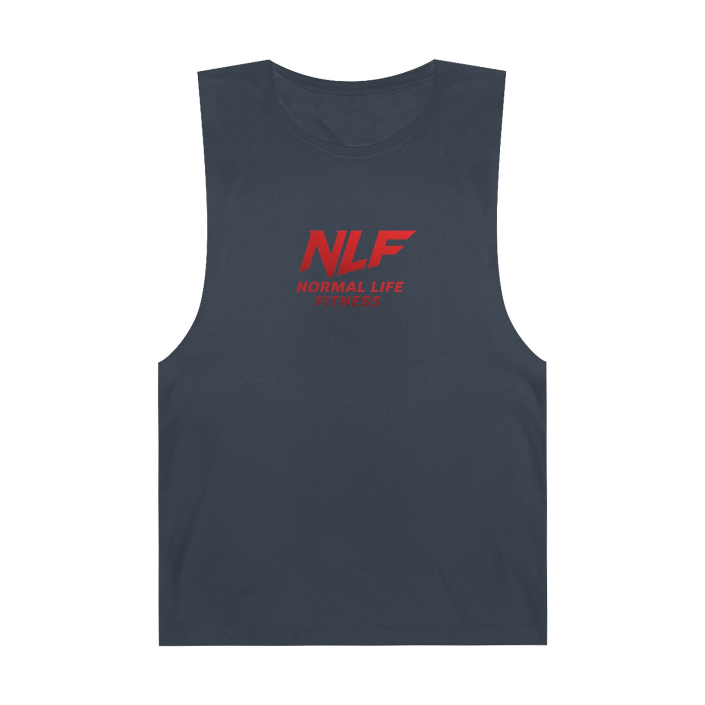 Tank Top Gym Muscle Shirt with Bold Red NLF Logo for Lifters, Grinders, and Go-Getters