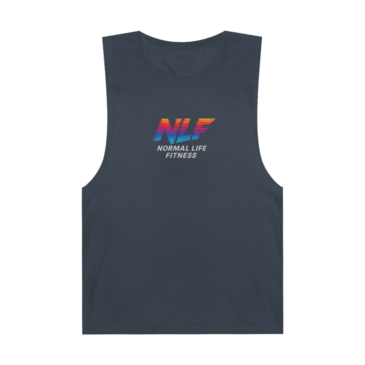 Tank Top - Glitch Rainbow Neon Fitness Logo, 80s Retro Aesthetic, Futuristic Gymwear