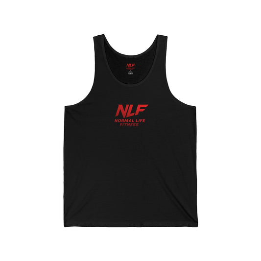 Tank Top Gym Apparel Black and Red Bold Logo Lettering Fitness Logo Streetwear Minimal Modern Cut Unisex