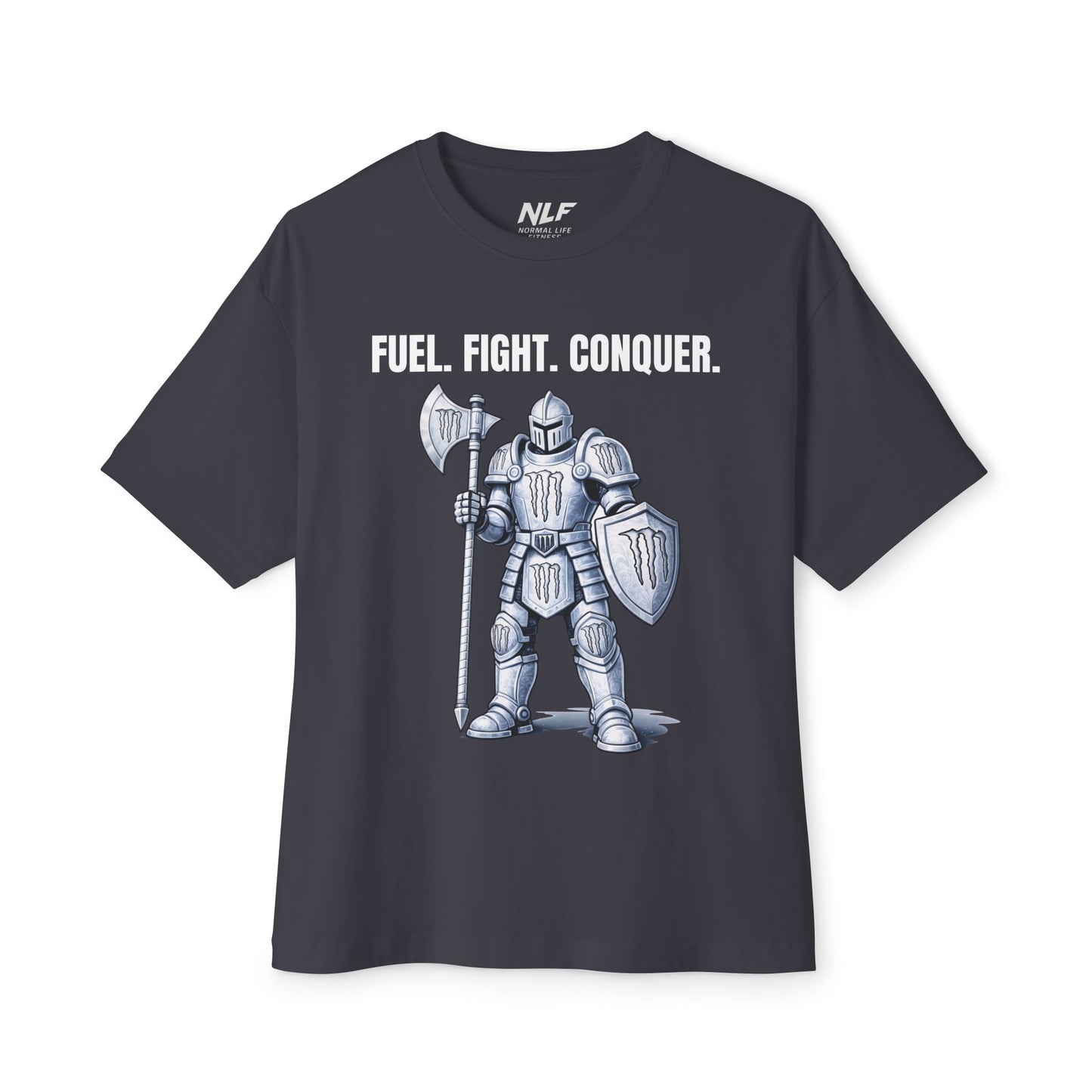 Monster Knight Energy Drink Tee — "Fuel Fight Conquer" Graphic T-Shirt