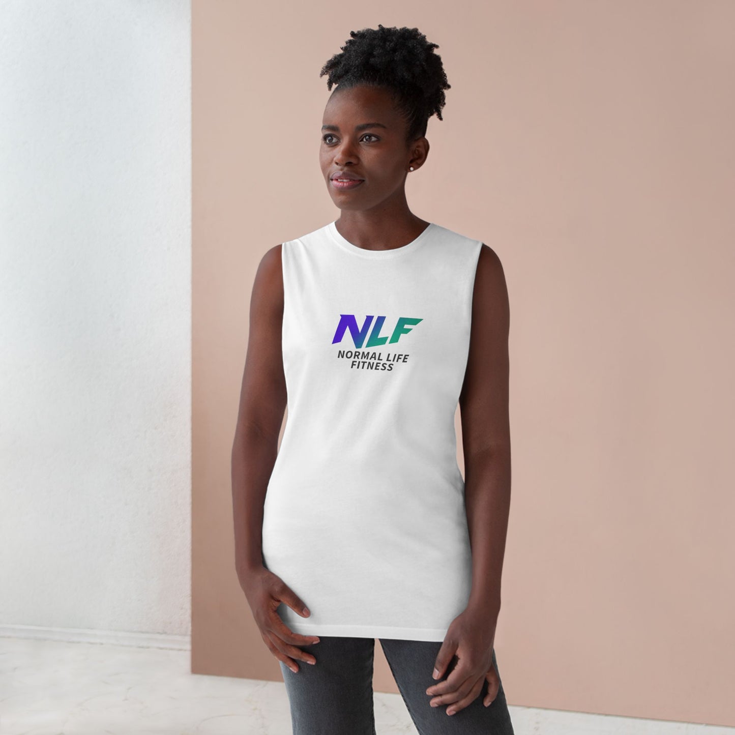 Tank Top Fitness Logo Gradient Purple Teal NLF Bold Minimalist Unisex