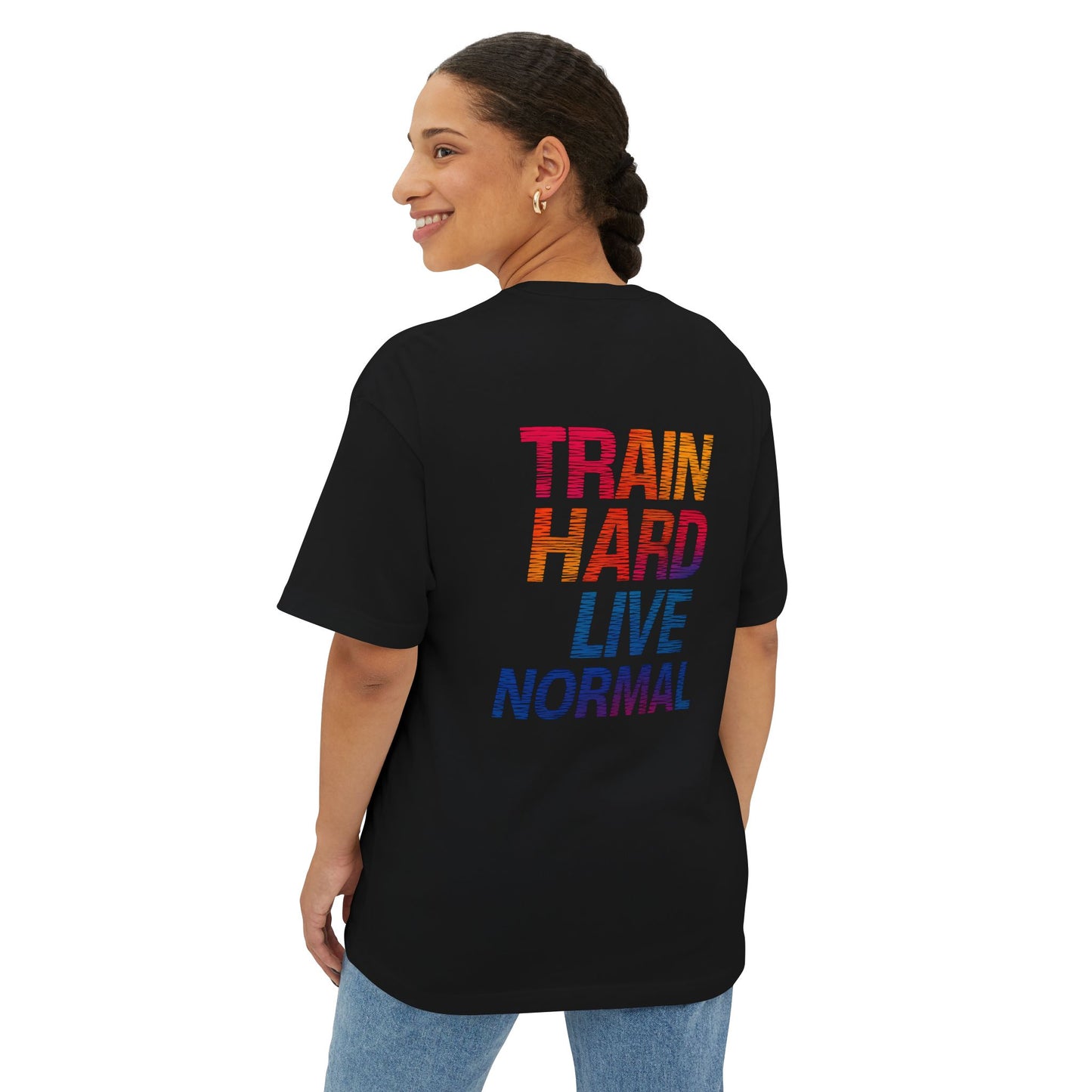 Oversized Tee - Chill Vibes Train Hard Live Normal Fitness Shirt