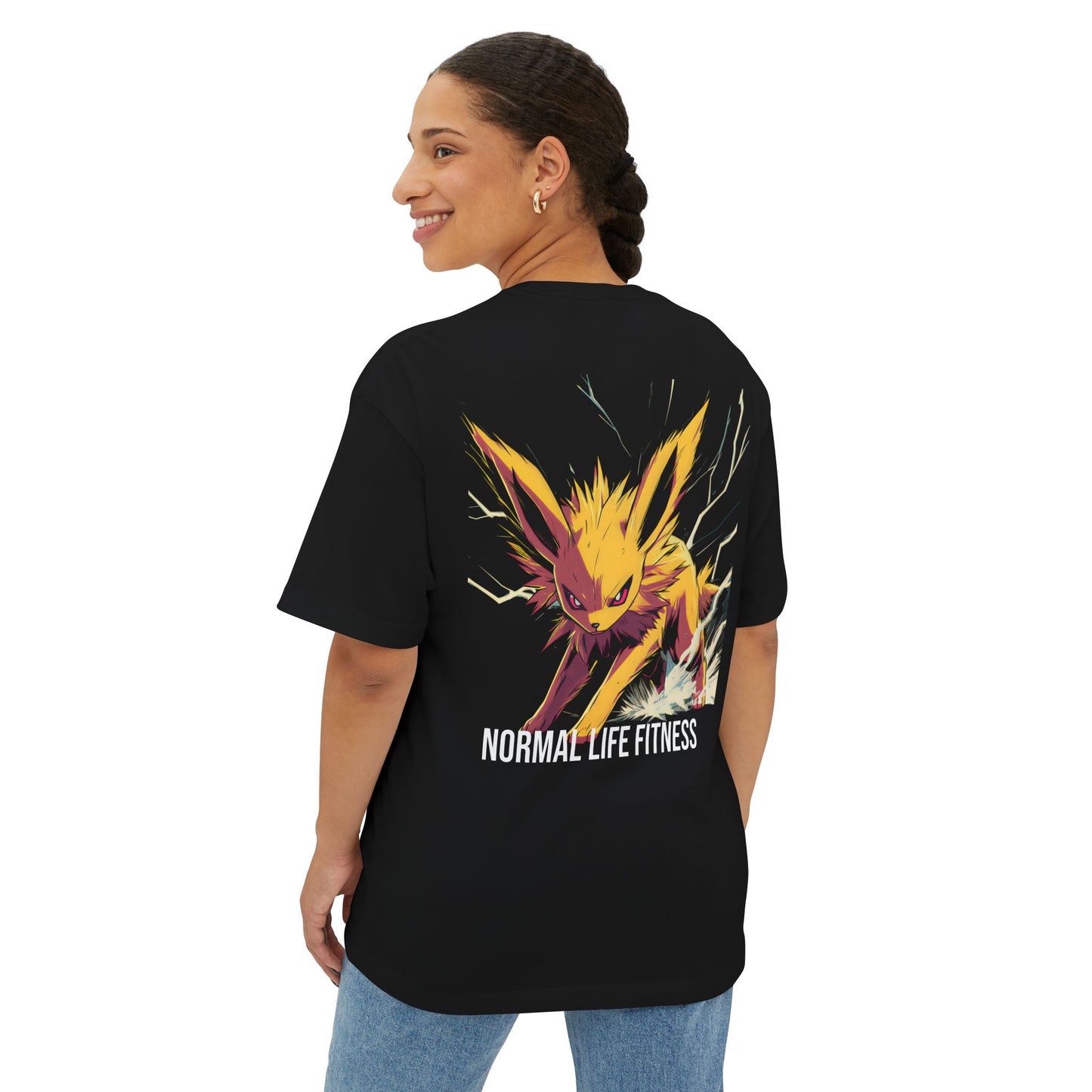 Electric Wolf Boxy Tee - 90s Anime Inspired Gym & Streetwear Collection