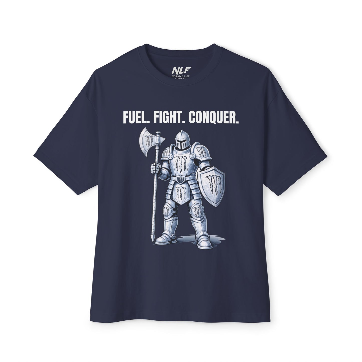 Monster Knight Energy Drink Tee — "Fuel Fight Conquer" Graphic T-Shirt