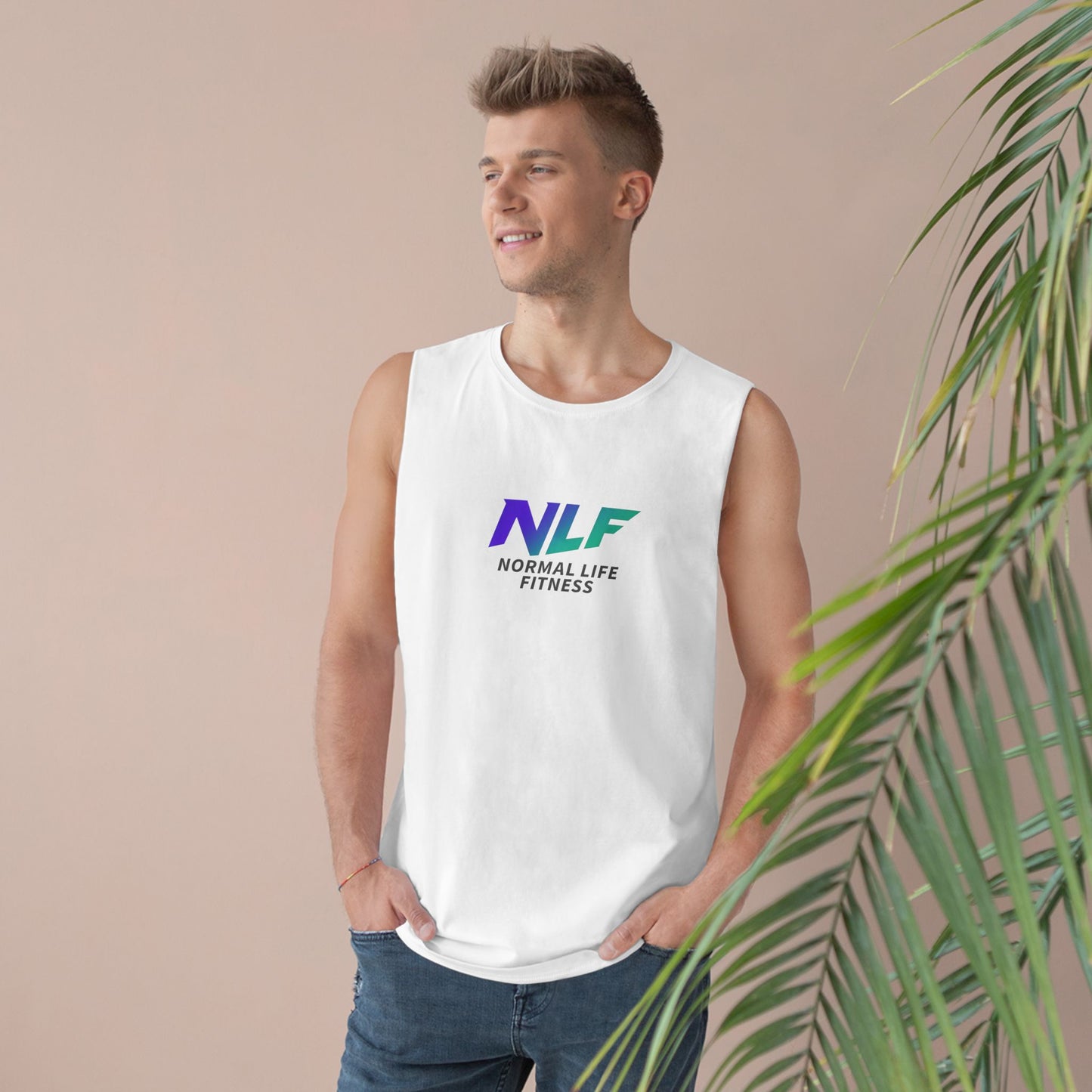 Tank Top Fitness Logo Gradient Purple Teal NLF Bold Minimalist Unisex