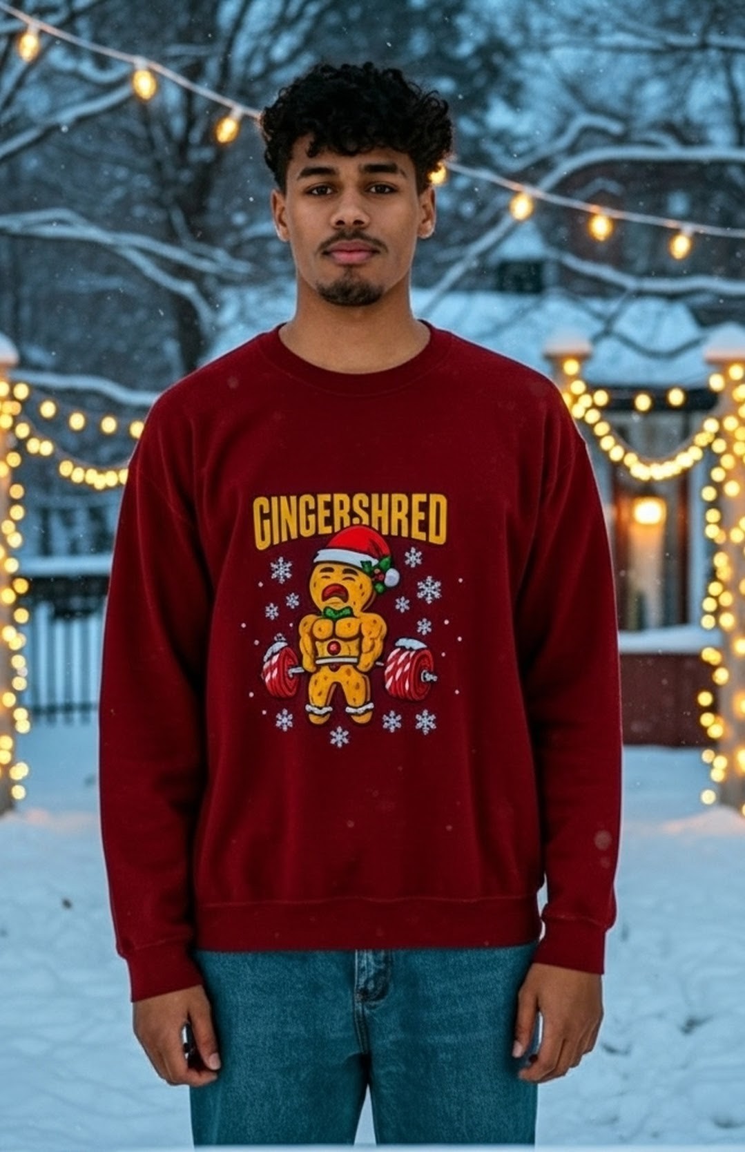 Gym Gingerbread Sweatshirt — Funny Gingershred Workout Pullover