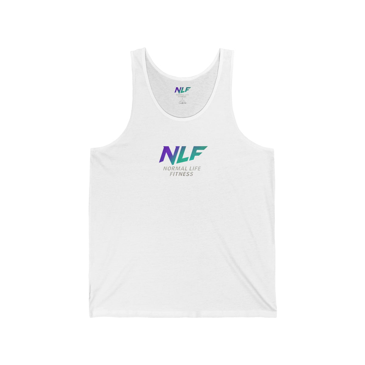 NLF Purple Teal Quote Training Tank with fitness lifestyle quote design