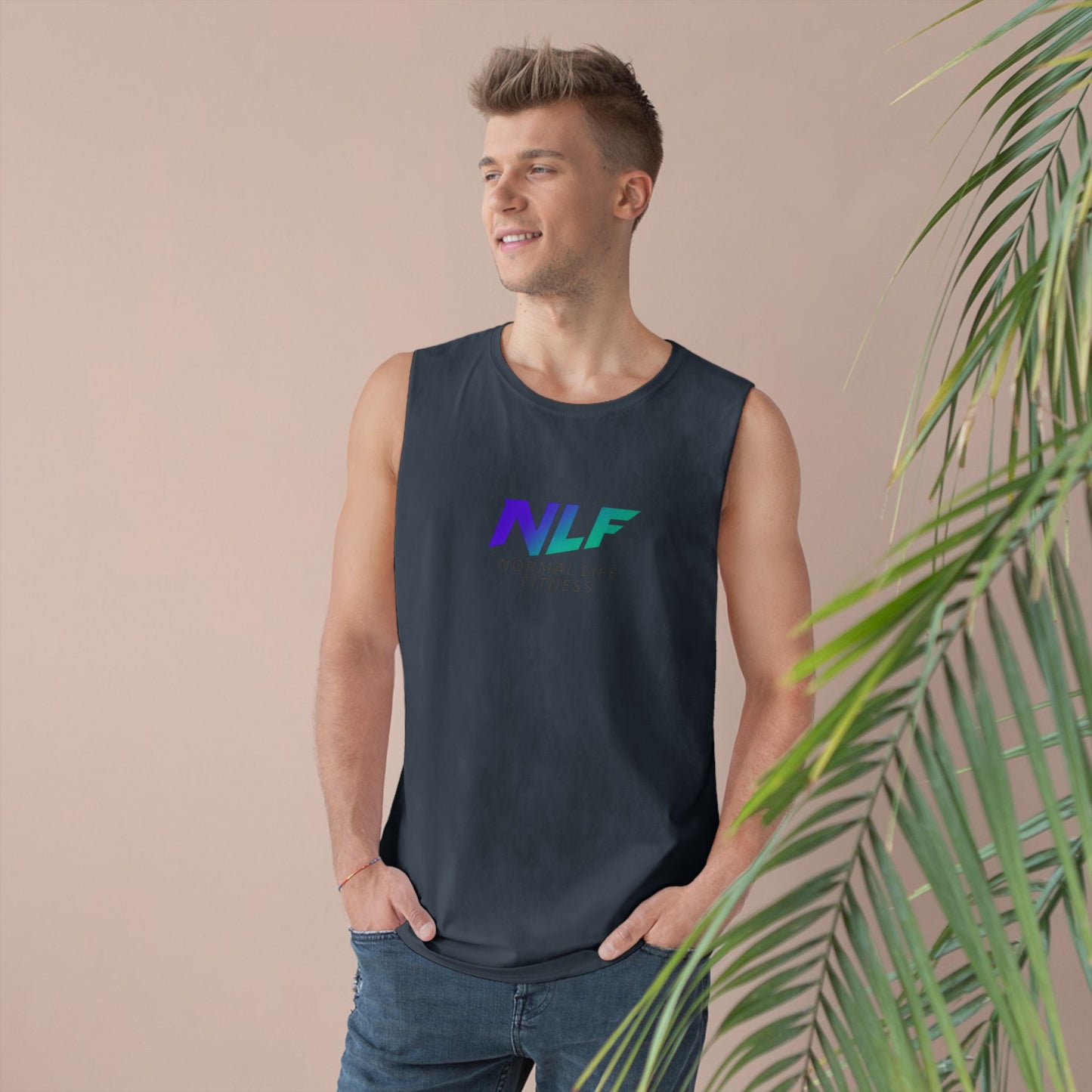 Tank Top Fitness Logo Gradient Purple Teal NLF Bold Minimalist Unisex