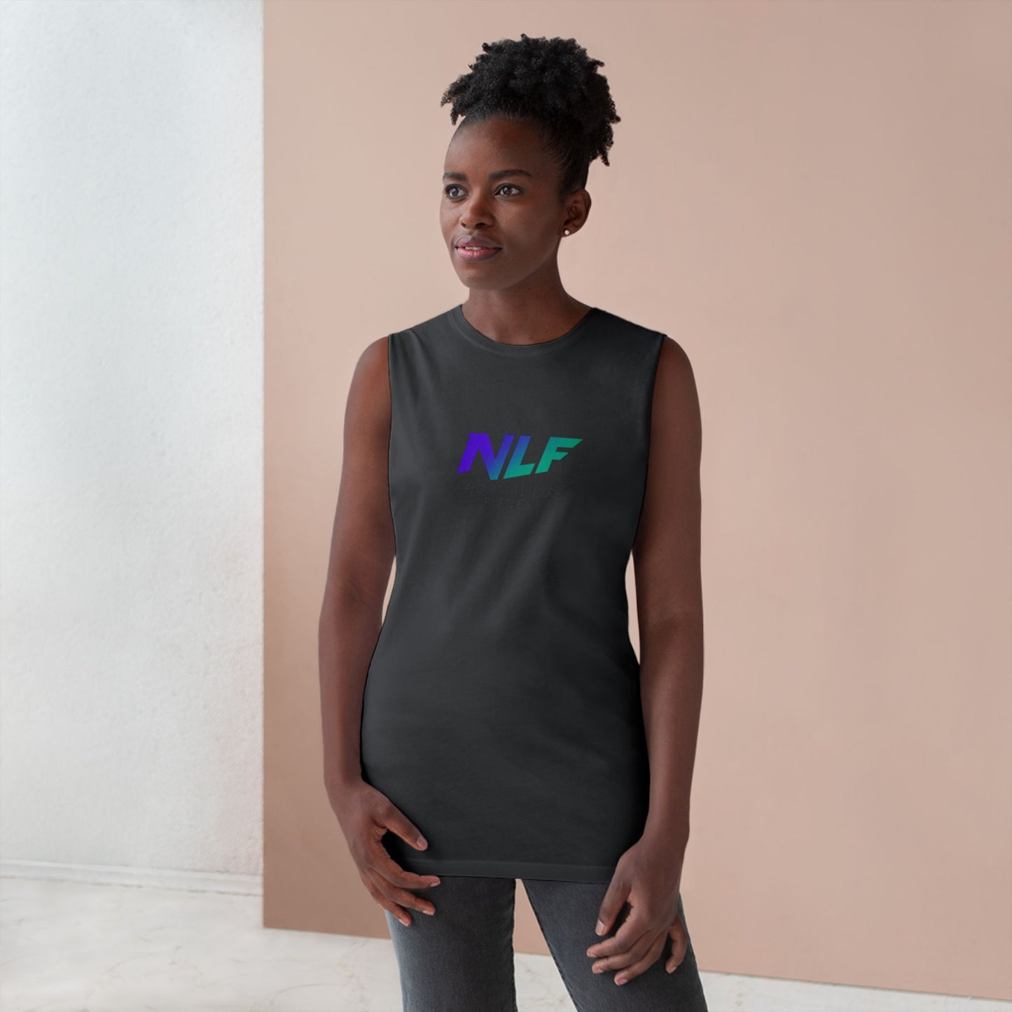 Tank Top Fitness Logo Gradient Purple Teal NLF Bold Minimalist Unisex