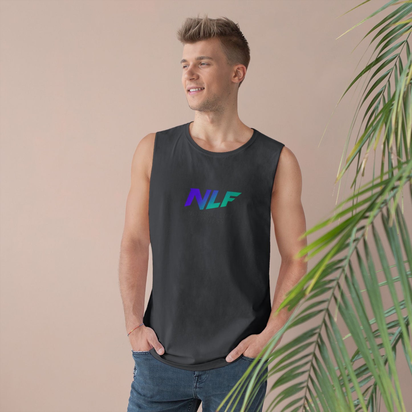 Tank Top Fitness Logo Gradient Purple Teal NLF Bold Minimalist Unisex