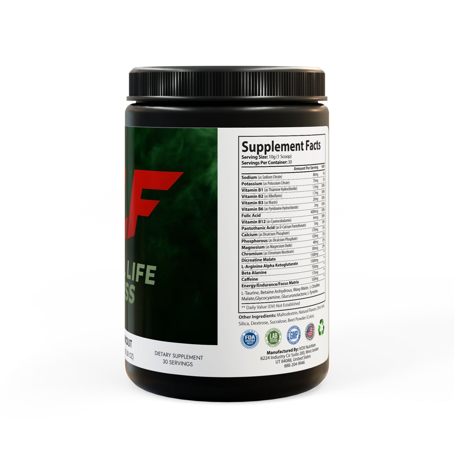 NLF Pre-Workout – Watermelon (300g, 10.58oz) | Explosive Energy & Pump Formula