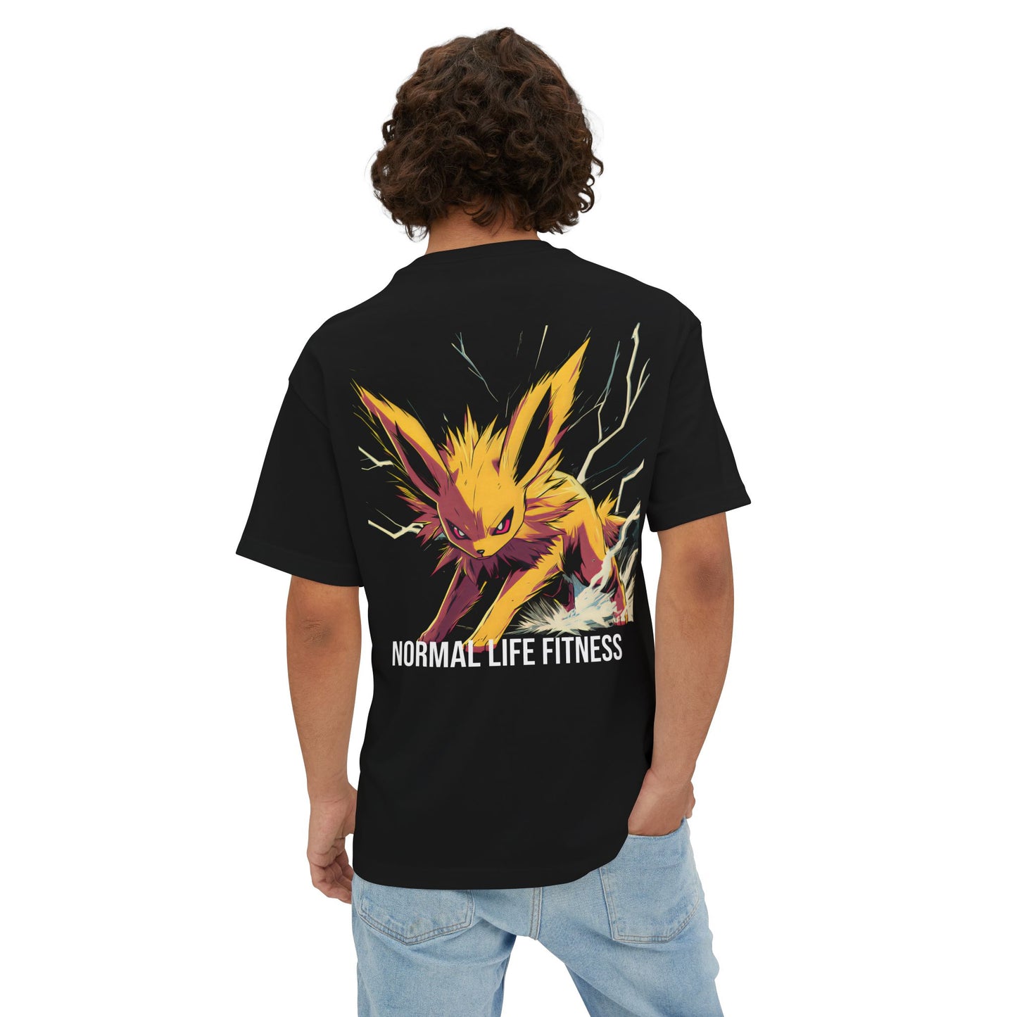 Electric Wolf Boxy Tee - 90s Anime Inspired Gym & Streetwear Collection